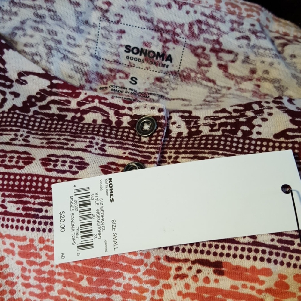 Lot Women's Sonoma Size S 3/4 sleeve shirts - Picture 5 of 5
